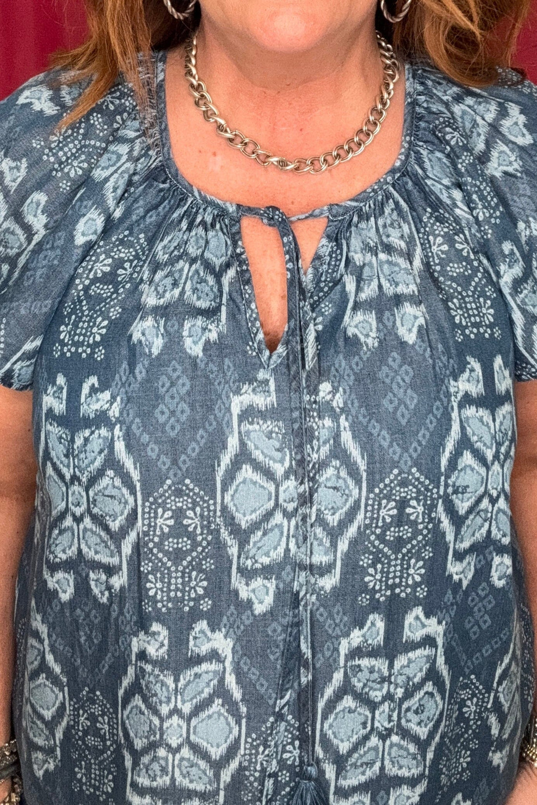 Flutter Sleeve Woven Top w/Front Tie Detail MISSY TOP SPECIAL LIVERPOOL 