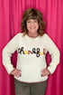 Thankful Lettering Thanksgiving Sweater w/Blanket Stitch JRTOP CASUAL TOP SO ME 