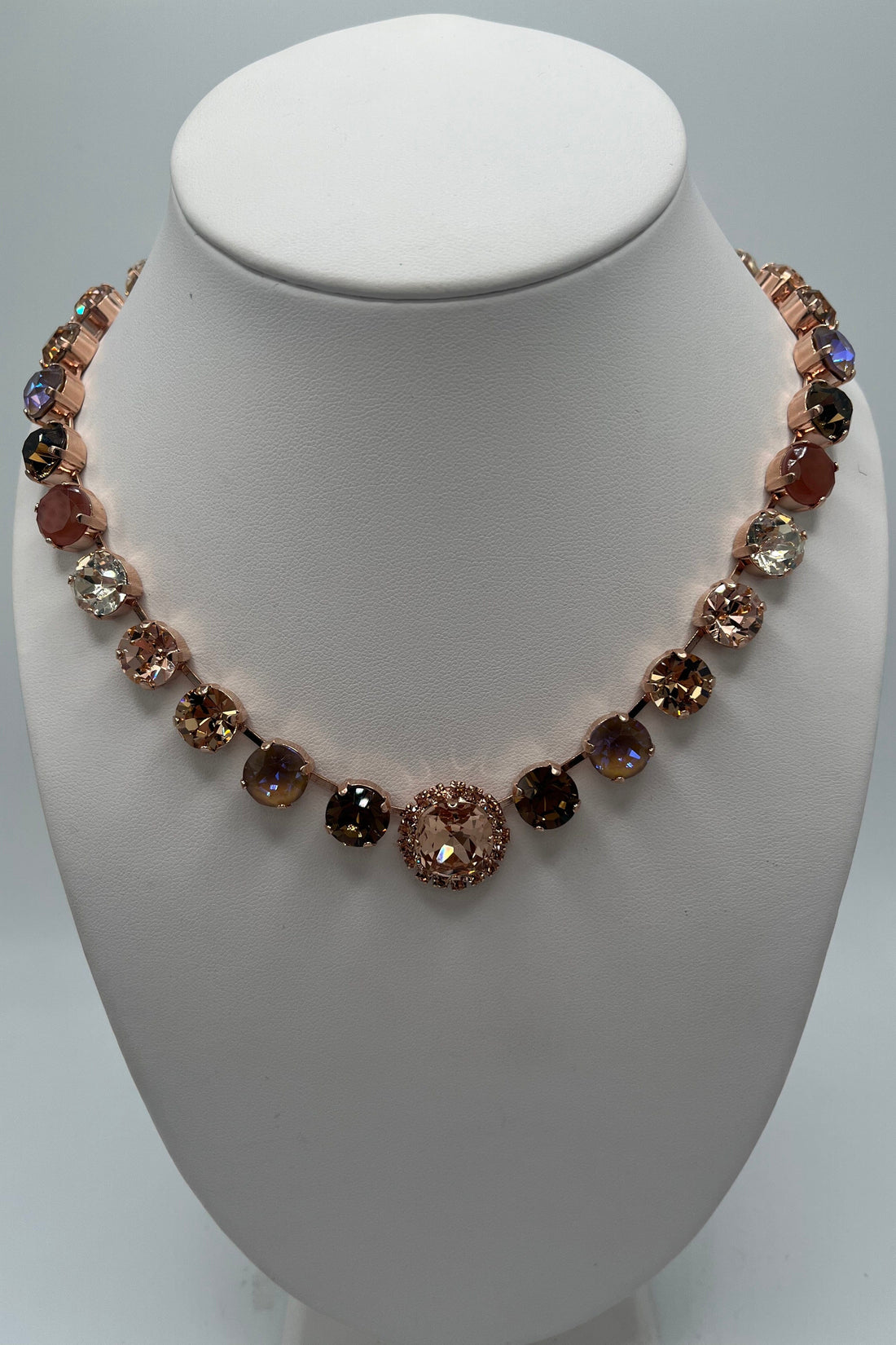 Medium Necklace with Rivoli Center Cluster in &quot;Amaretto&quot; BETTERBRANDJEWELRY Mariana 
