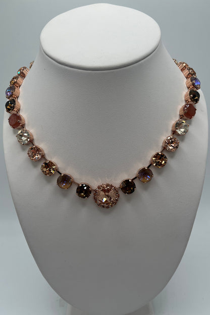Medium Necklace with Rivoli Center Cluster in &quot;Amaretto&quot; BETTERBRANDJEWELRY Mariana 