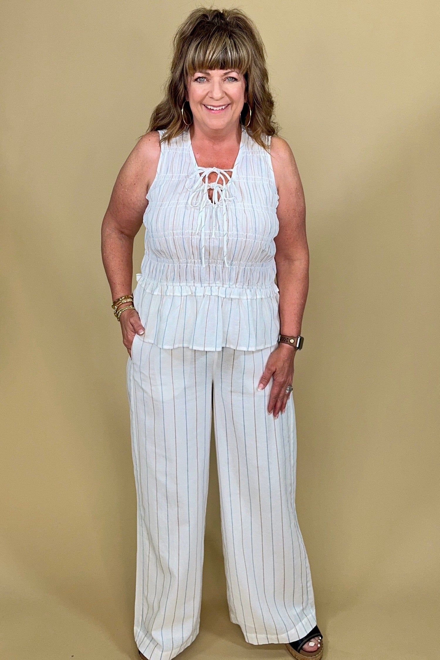 Pull On Wide Leg Woven Pant BOTTOMS LIVERPOOL 