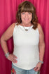 Sleeveless Boat Neck MISSY BASIC KNIT Liverpool SNOW L 