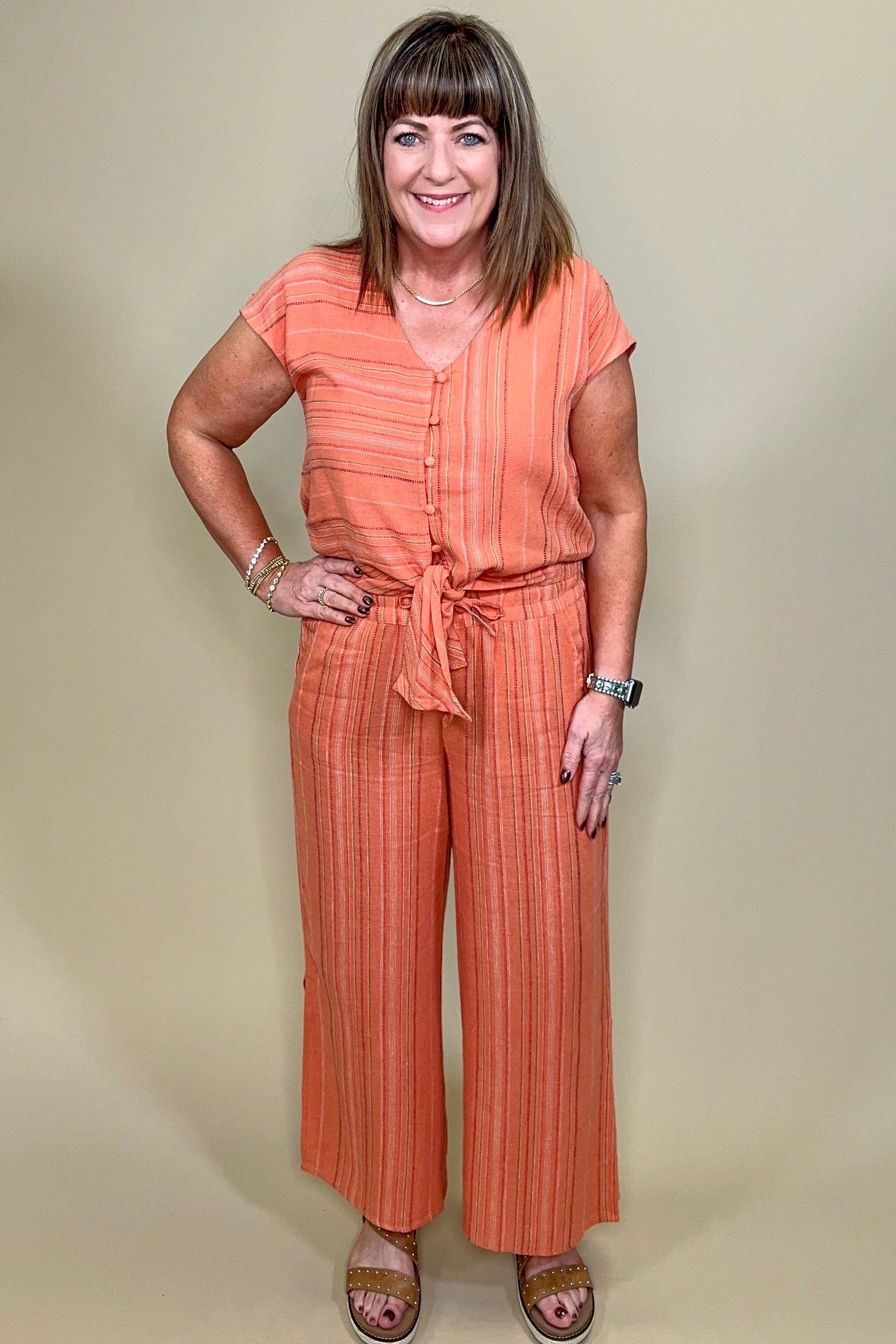 Wear 2 Ways Wide Leg Pant w/Slit BOTTOMS TRIBAL 