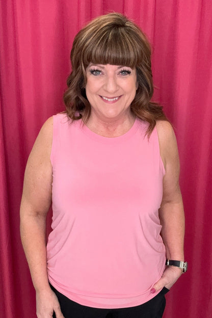 Scoop Neck Tank MISSY BASIC KNIT SOUTHERN LADY PINK S 