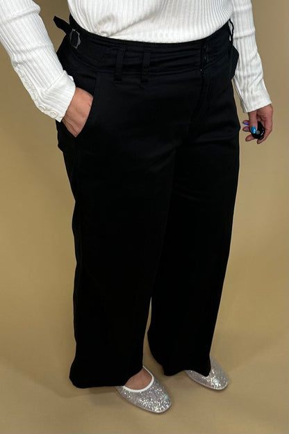 High Rise Cinch Waist Wide Leg 28" Inseam BOTTOMS LIVERPOOL 