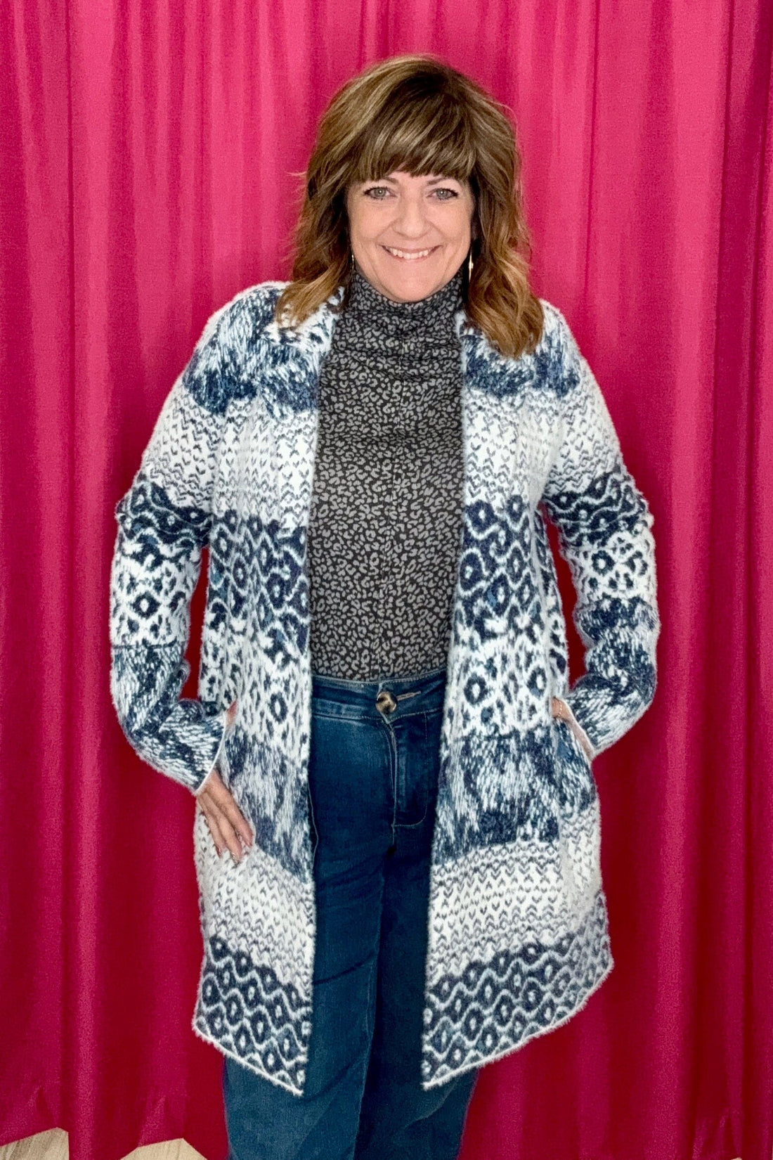 Long Sleeve Open Front Sweater Coat JACKET LIVERPOOL