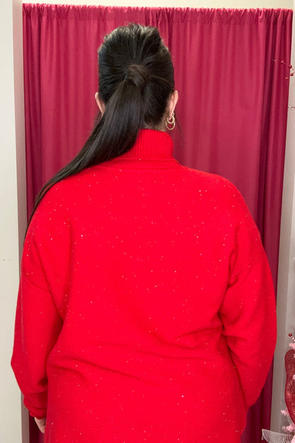 Turtleneck High/Low Sweater w/Side Slits SWEATER TRIBAL 