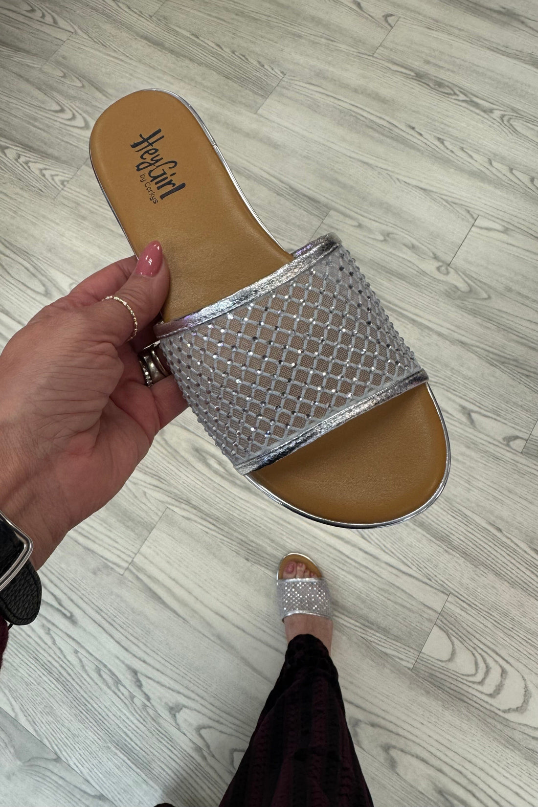 Just Meshin With Ya-Silver SHOES CORKYS 