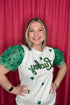 Sequin Lucky Crew Neck w/Shamrock Sleeves JRTOP CASUAL TOP SOUTHERN GRACE 