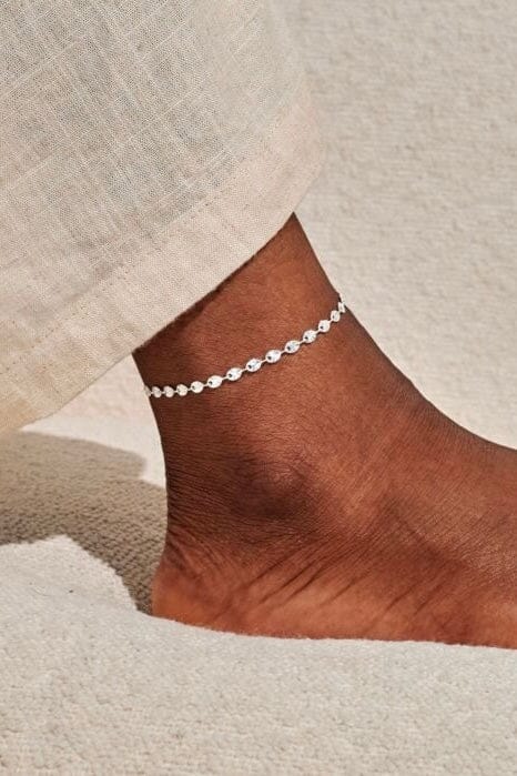 Silver Plated Sparkle Chain Anklet JEWELRY A LITTLES &amp; CO 