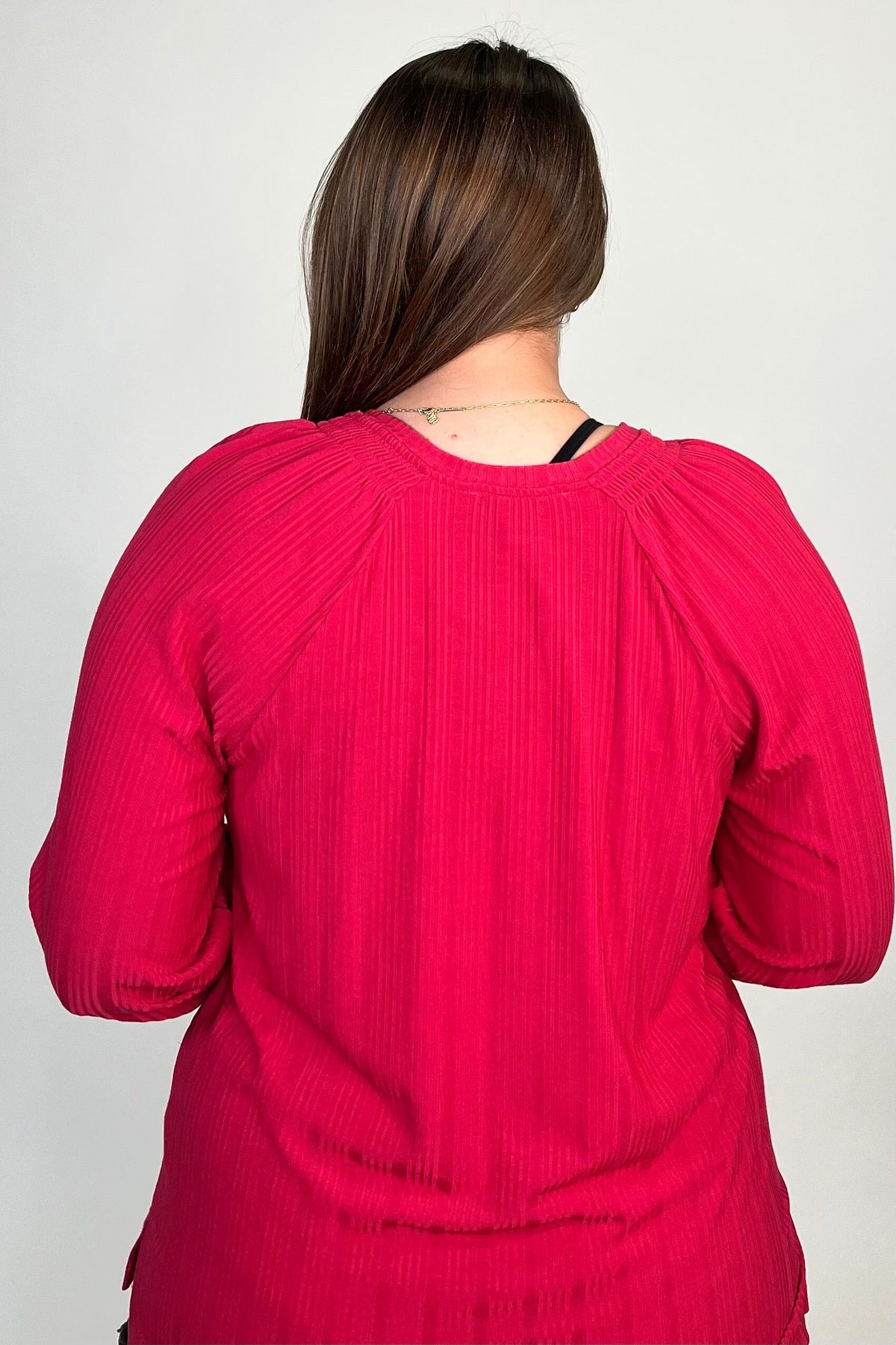 Long Sleeve V-Neck Top w/Smocking MISSY TOP SPECIAL SOUTHERN LADY 