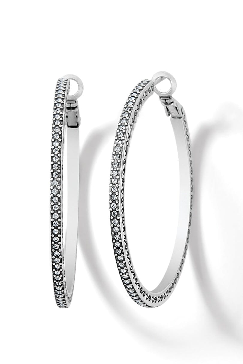 Meridian Silver Thin Large Hoop Earrings BJEWELRY Brighton Collectables 