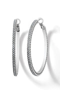 Meridian Silver Thin Large Hoop Earrings BJEWELRY Brighton Collectables 