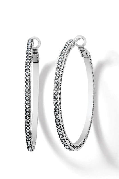Meridian Silver Thin Large Hoop Earrings BJEWELRY Brighton Collectables 