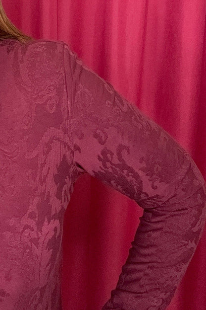 Long Sleeve Mock Neck Top MISSY BASIC KNIT TRIBAL 