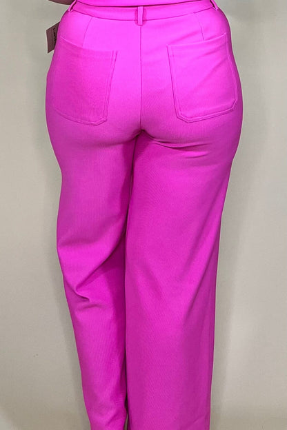 High Rise Front Pocket Wide Pants BOTTOMS GLAM 