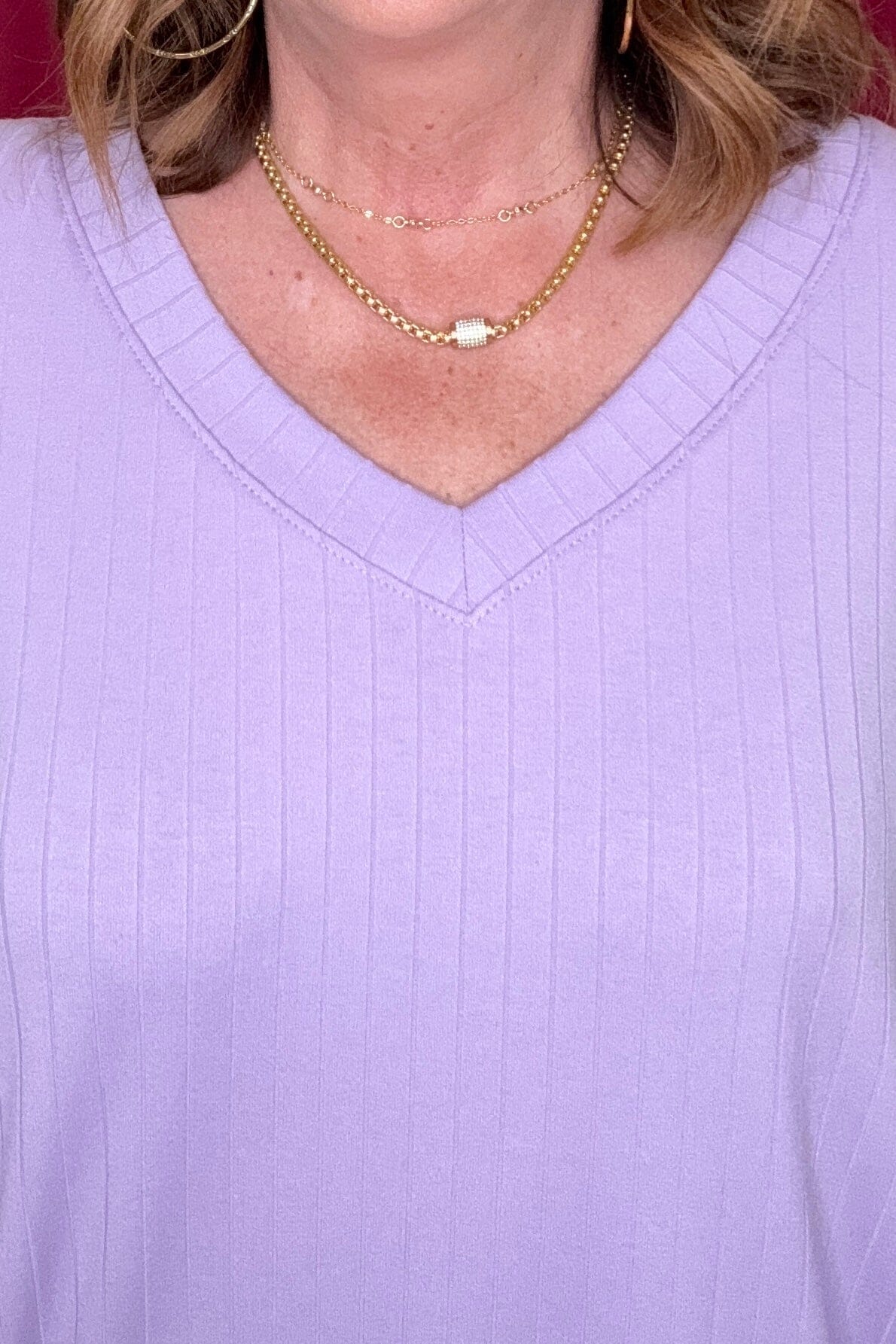 Short Sleeve V-Neck Ribbed Top JRTOP CASUAL TOP ANDREE 