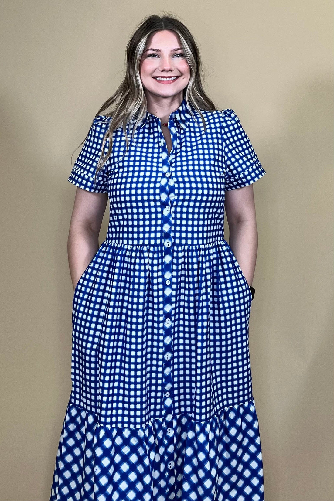 Jema Gingham Mix Dress DRESS MARYSQUARE 