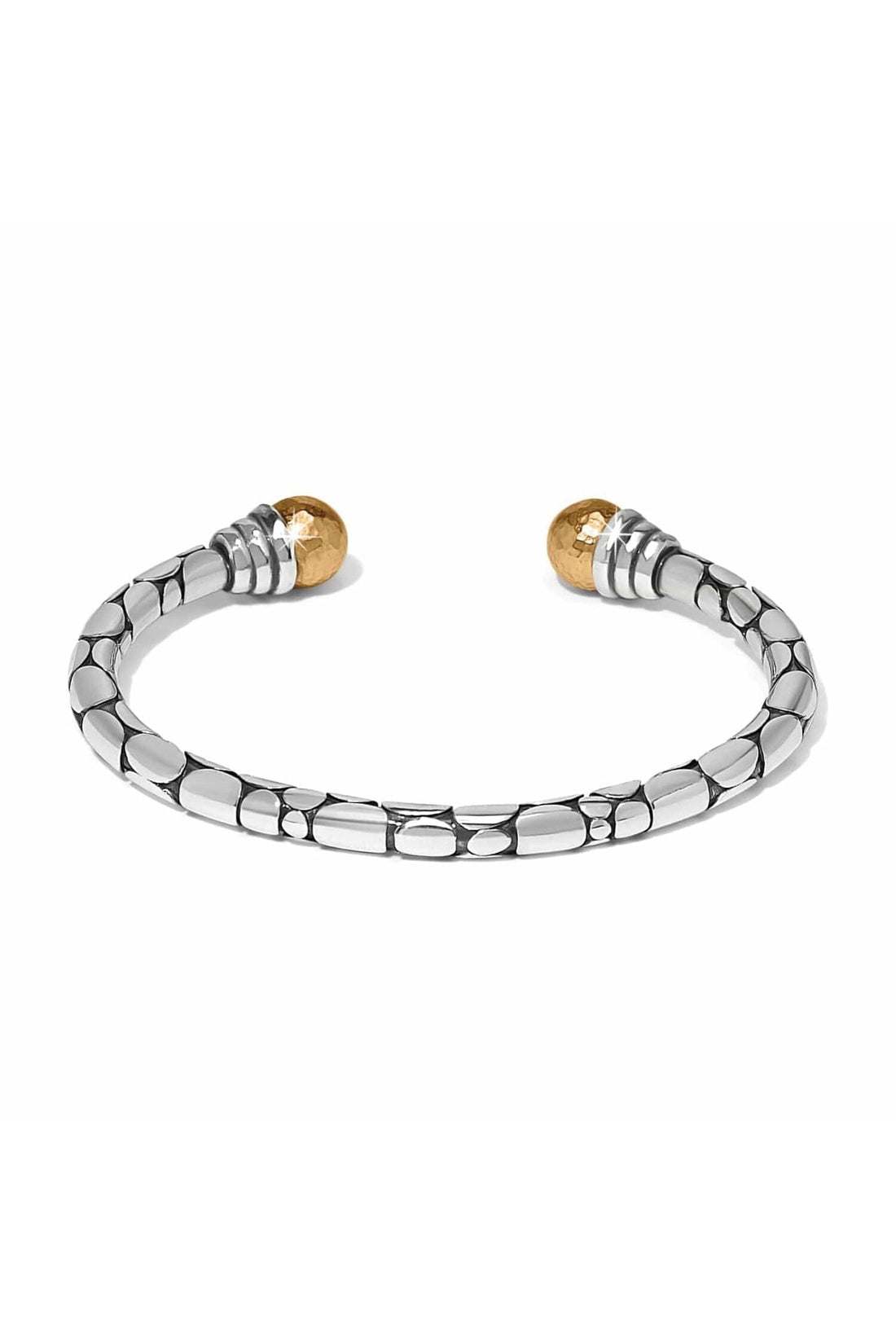 Pebble Link Two Tone Open Flex Cuff Bracelet BJEWELRY Brighton Collectables 