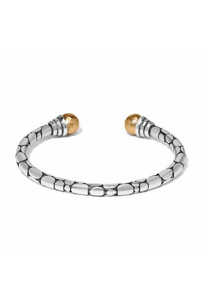 Pebble Link Two Tone Open Flex Cuff Bracelet BJEWELRY Brighton Collectables 