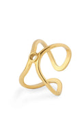Onda Adjustable Gold Ring Base Size 7.5-9 JEWELRY QUDO 