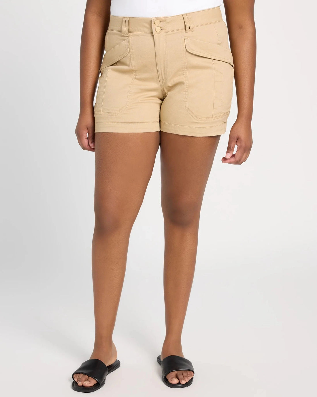 Democracy Ab Solution High Rise Double Button Utility Short BOTTOMS DEMOCRACY VINTAGEWALNUT 2 