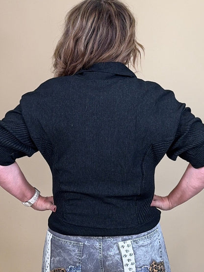 3/4 Sleeve Tie Neck Sweater MISSY TOP SPECIAL:~~Unassigned~~ DEMOCRACY 