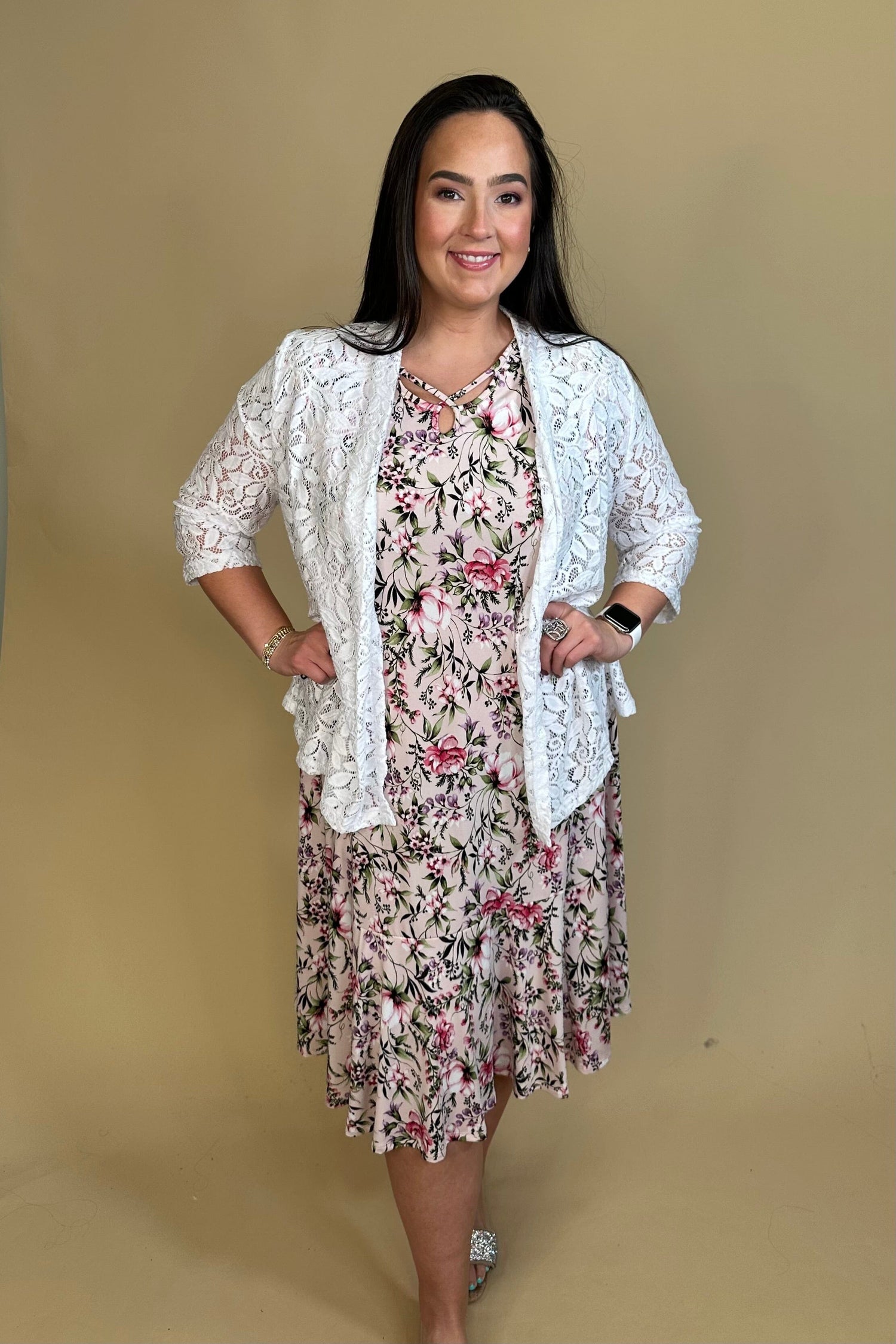 3/4 Sleeve Lace Cardigan OUTFIT COMPLETER SOUTHERN LADY 