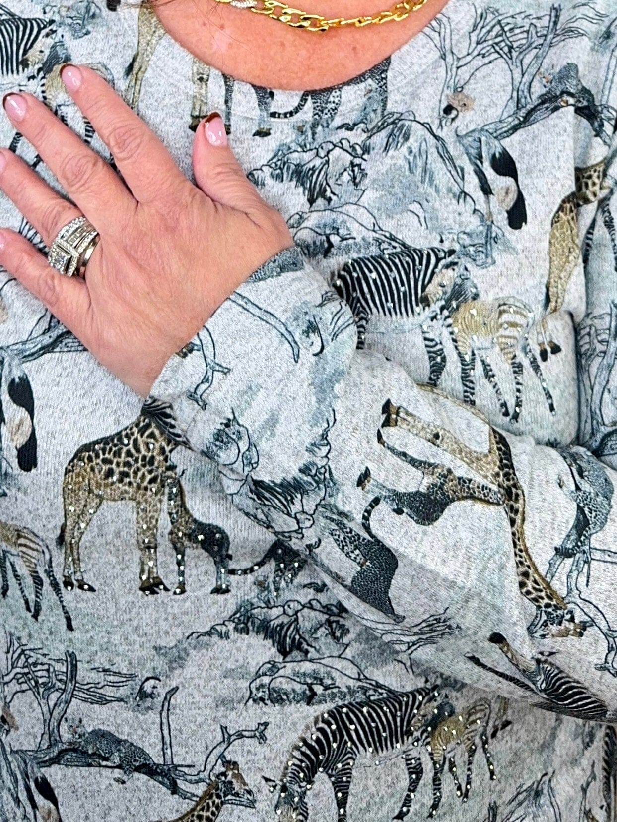 Animal Sparkle Long Sleeve MISSY TOP SPECIAL:~~Unassigned~~ CREATION 