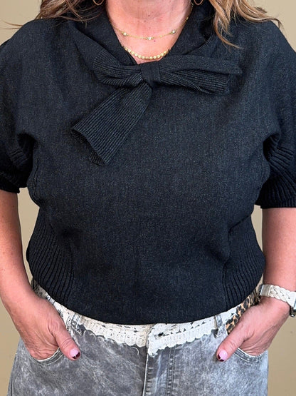 3/4 Sleeve Tie Neck Sweater MISSY TOP SPECIAL:~~Unassigned~~ DEMOCRACY 