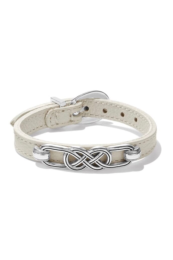 Interlok Braid White Leather Bracelet BJEWELRY Brighton Collectables
