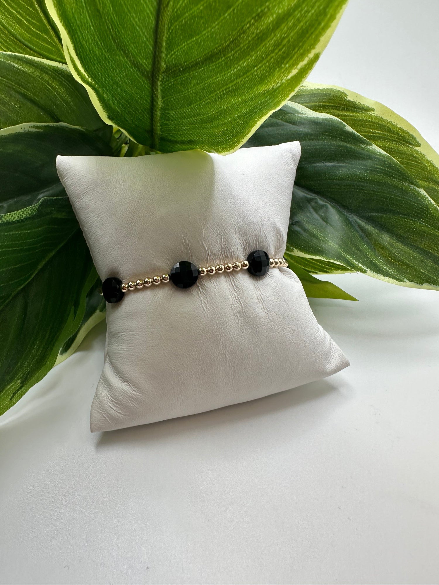 Enewton Admire Gold 3mm Bead Bracelet- Faceted Onyx JEWELRY ENEWTON 