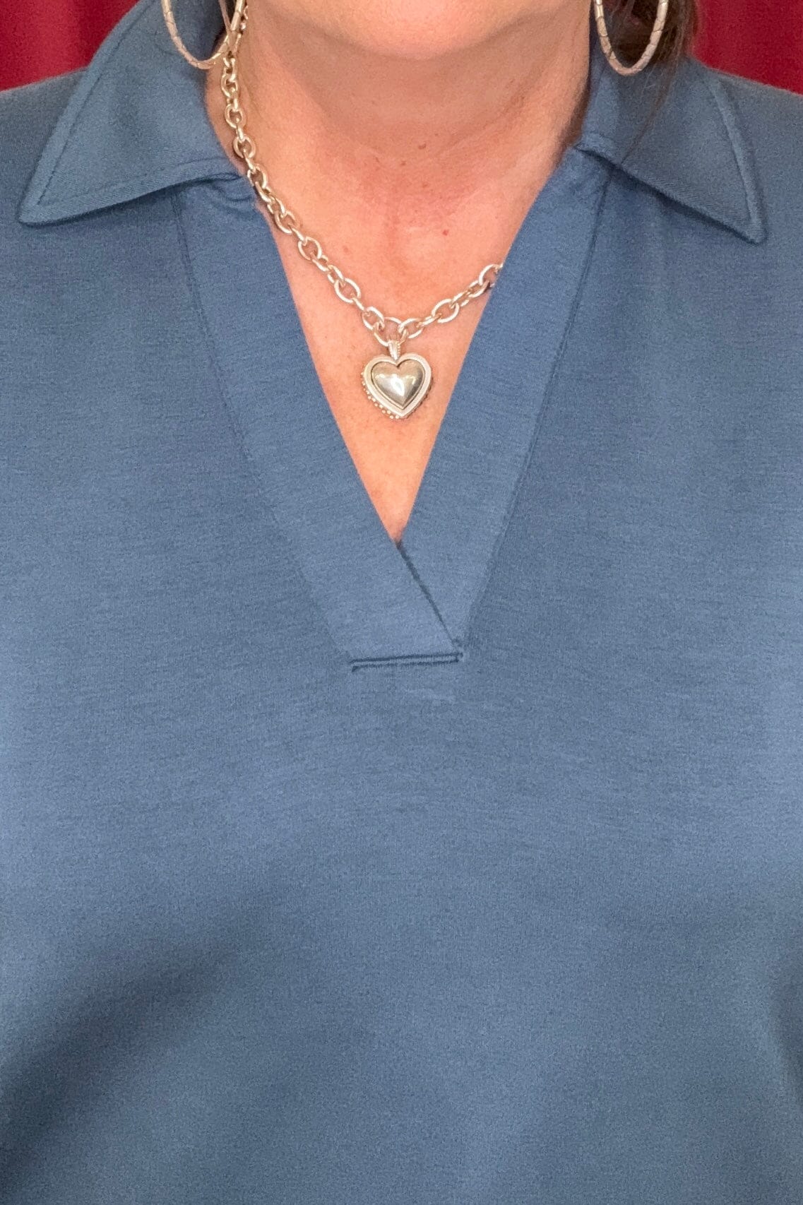 V-Neck Popover w/Collar JRTOP CASUAL TOP LIVERPOOL 