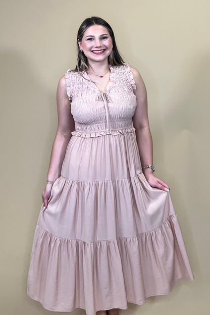 Layered Tank Dress w/Smocking DRESS BLUPEPPER 