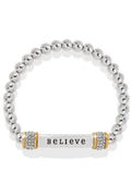 Meridian Believe Two Tone Stretch Bracelet BJEWELRY Brighton Collectables 