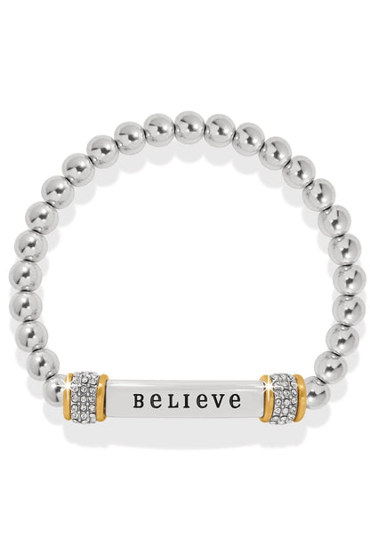 Meridian Believe Two Tone Stretch Bracelet BJEWELRY Brighton Collectables 