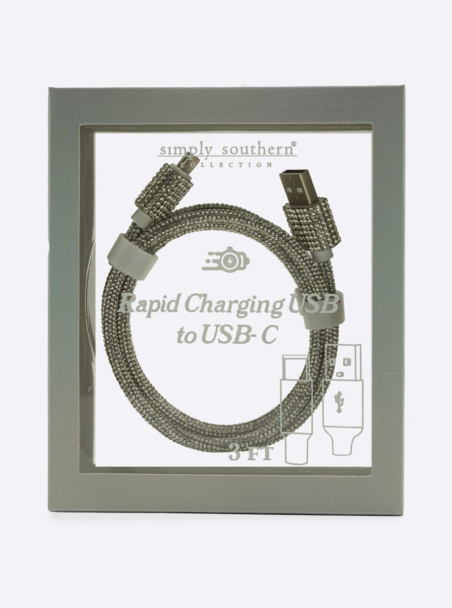 Rapid Charging USB-C 3Ft Cable GIFT/OTHER SIMPLY SOUTHERN SILVER USB-C 