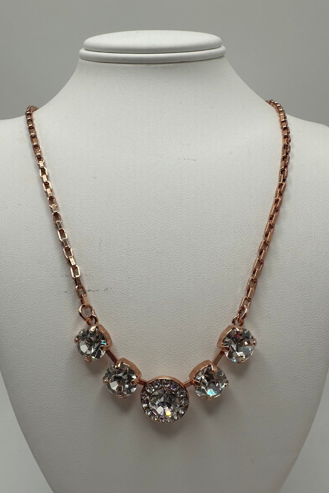 Five Stone Halo Pendant in "On A Clear Day" - Rose Gold BETTERBRANDJEWELRY MICHALSMARIANA 