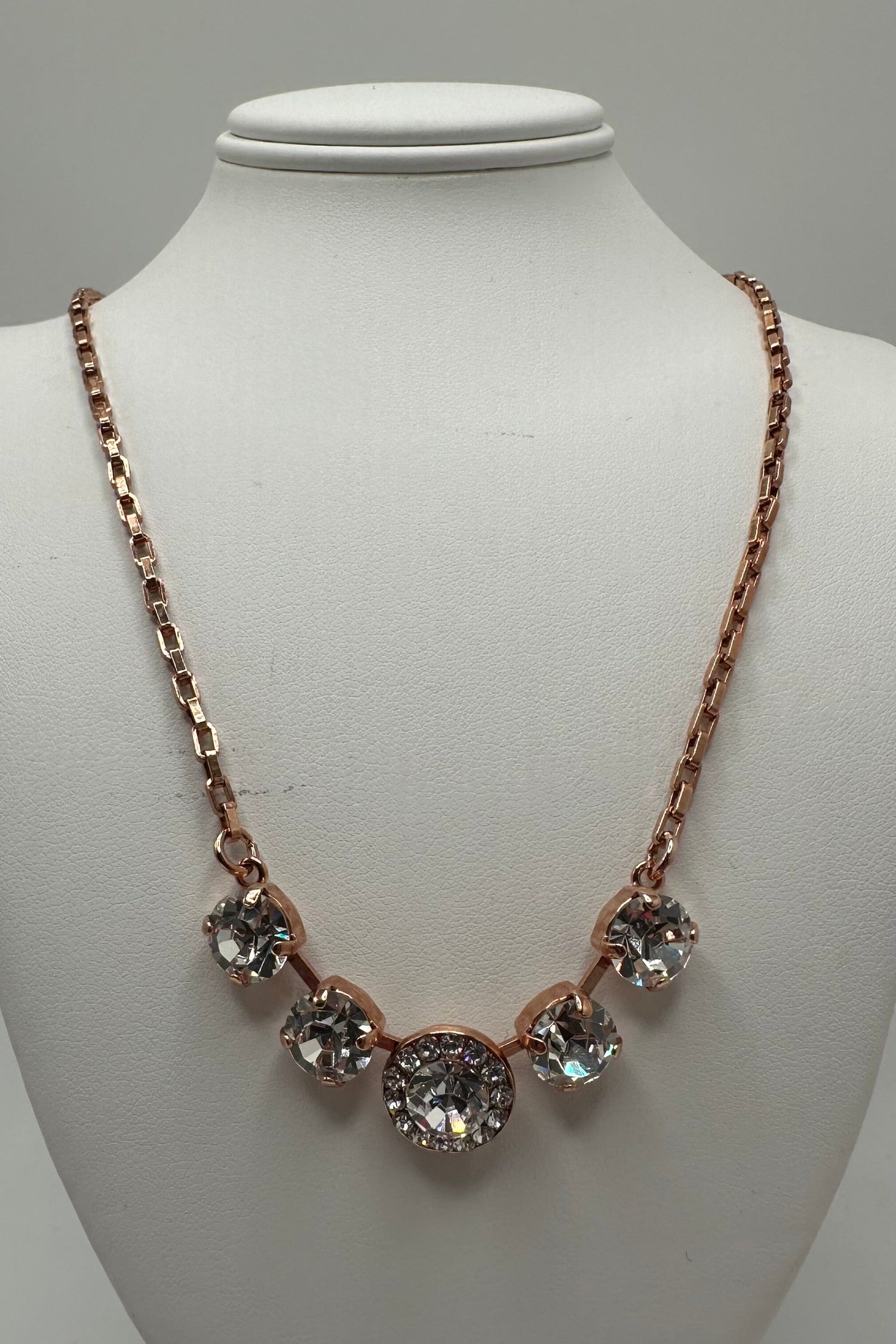 Five Stone Halo Pendant in "On A Clear Day" - Rose Gold BETTERBRANDJEWELRY MICHALSMARIANA 