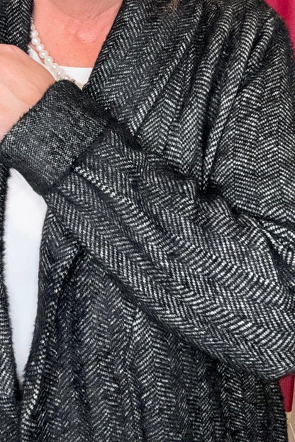 Long Sleeve Open Knit Shawl Sweater Coat JACKET LIVERPOOL 