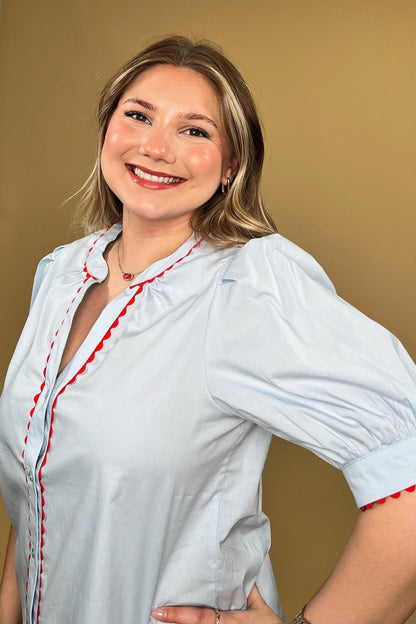 Elaine Top w/Red Rick Rack JR TOP DRESSY MARYSQUARE 