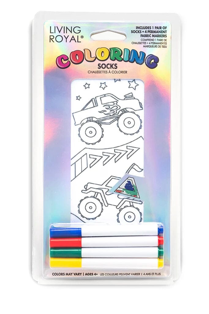 Monster Truck Coloring Socks GIFT/OTHER LIVINGROYAL 