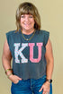 KU Jayhawks Quilted Puff Ink MISSY BASIC KNIT LIVYLU 