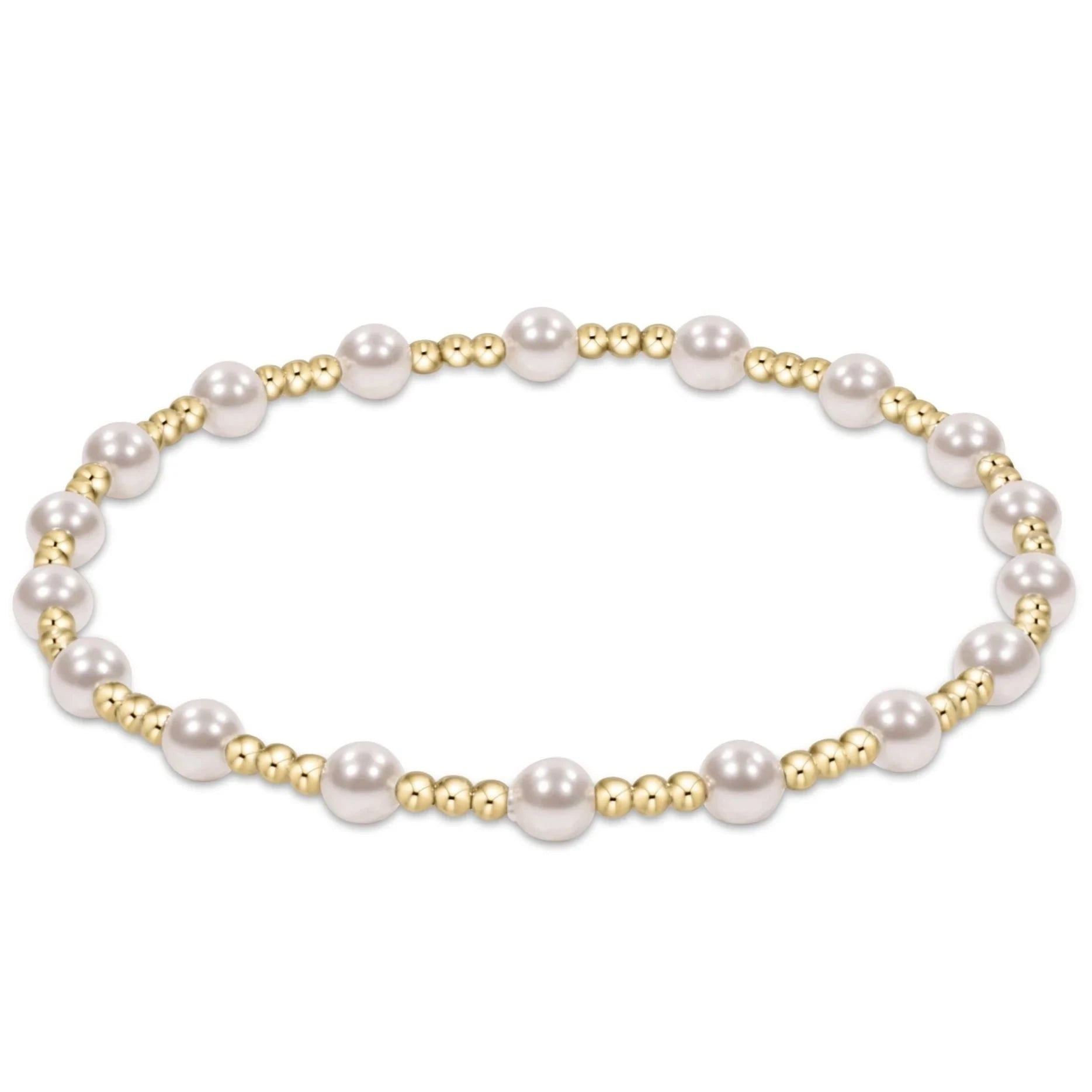 Classic Sincerity Pattern 4mm Bead Bracelet-Pearl JEWELRY ENEWTON 