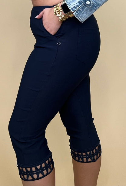 Pull On Pant w/Lattice Detail BOTTOMS CREATION 