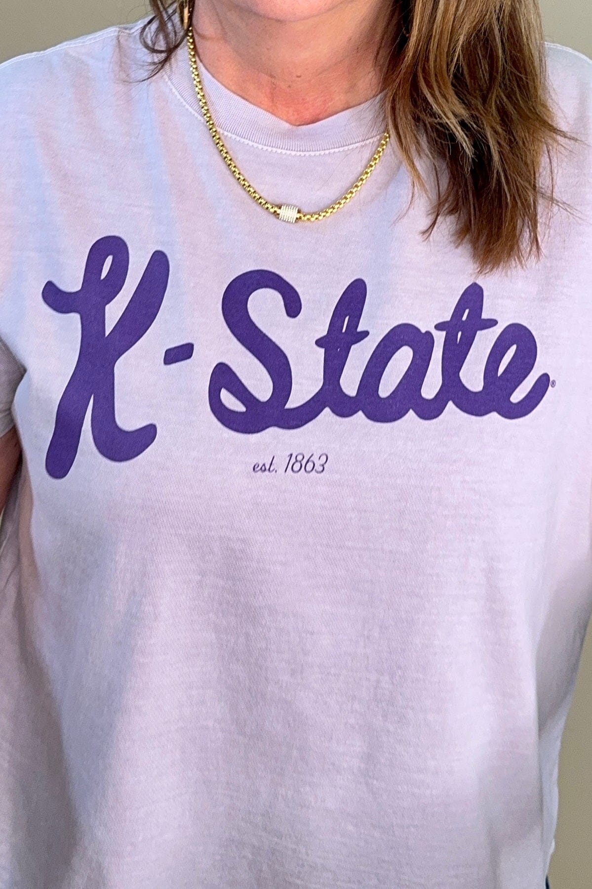 KSU Wildcats Bold Script Ellie Tee MISSY BASIC KNIT LIVYLU 
