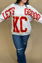 Let's Go KC Crew Neck Sweatshirt MISSY BASIC KNIT:~~Unassigned~~ ENVEE MEE 