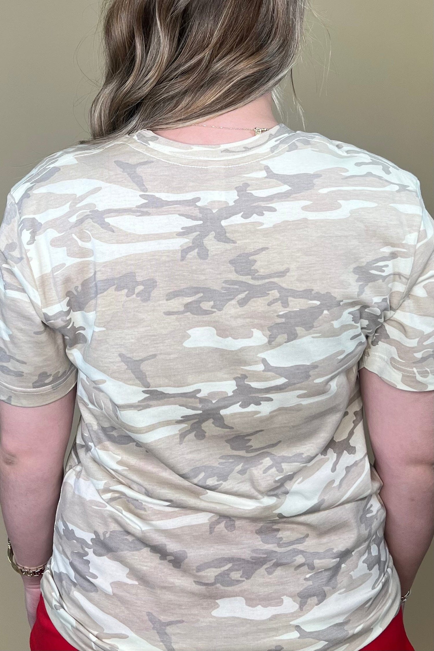 Loves Jesus &amp; America Too Camo Tee MISSY BASIC KNIT P&amp;PD 