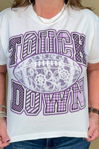 Purple Touchdown Lace MISSY BASIC KNIT SUGAR STITCH 