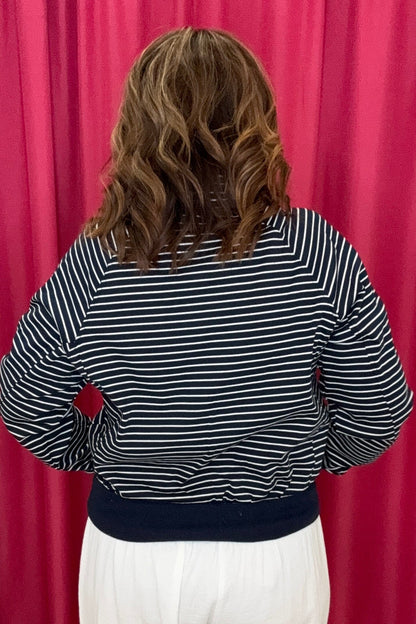 Henley Striped Sweatshirt w/Snaps JRTOP CASUAL TOP UMGEE 